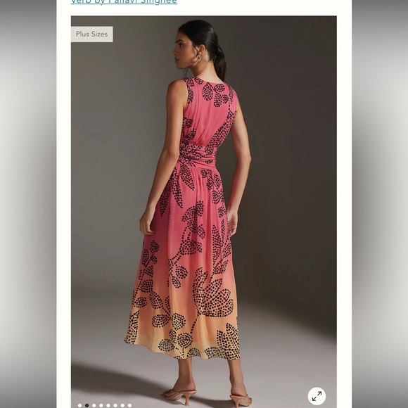 NWT ANTHROPOLOGIE Verb by Pallavi Singhee V-Neck Ombre Maxi Dress SMALL - Picture 5 of 9